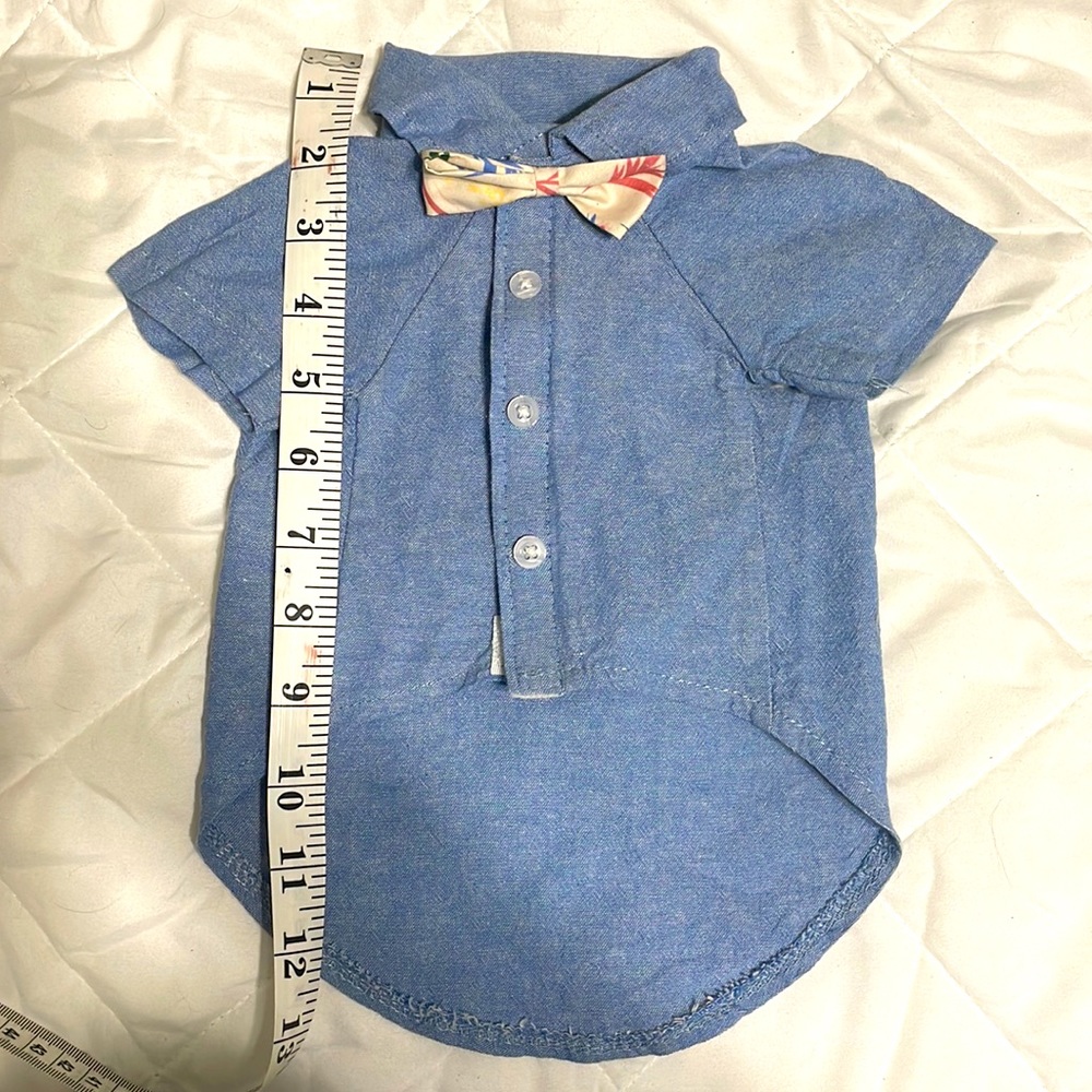 Jean Button down with Bow tie for Medium size Dog